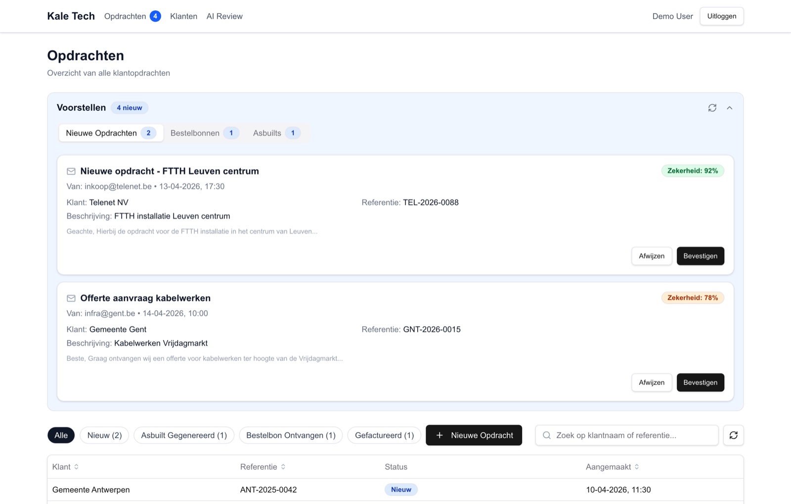 Screenshot van Kale-Tech